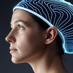 **Prompt 1: The Dawn of Personal Neurotech and AI Insight**
    "A sleek, diverse individual (20s-30s) wears a minimalist, futuristic brain-monitoring headband. Around their head, abstract, glowing lines and subtle patterns represent brainwave activity, flowing towards a holographic interface or a smartphone displaying insightful data visualizations. The background is clean and modern, evoking a sense of personal discovery and mental clarity. Emphasize the integration of AI interpreting complex brain data into actionable insights for self-understanding and well-being. The atmosphere is optimistic and empowering, illustrating the transition of neurotechnology from clinical fiction to accessible personal reality."