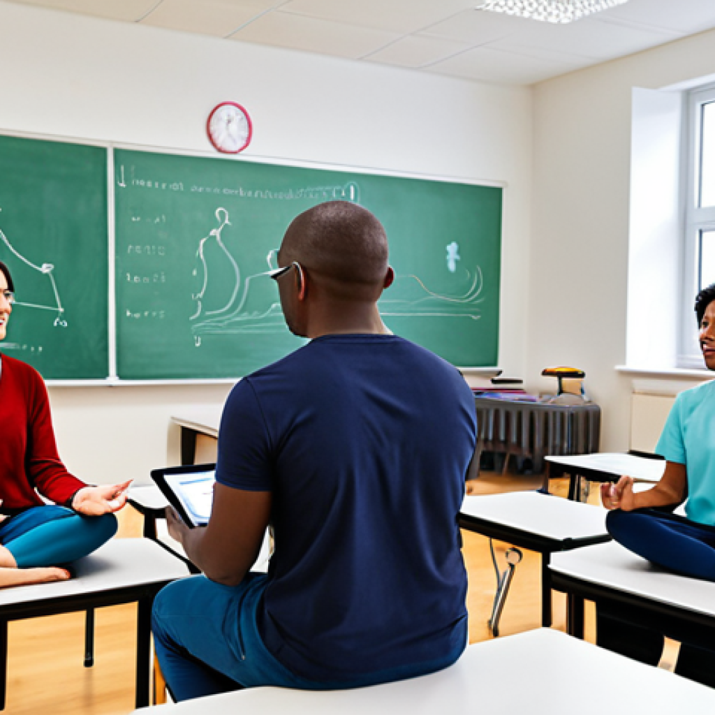 Neuroplasticity & Learning**

A diverse group of adults in a brightly lit classroom, fully clothed, participating in various activities like playing musical instruments, learning a language on tablets, and doing yoga. Background shows brain scans and diagrams illustrating neural connections.  Focus on engagement and active learning. Safe for work, appropriate content, modest attire, professional, perfect anatomy, correct proportions, well-formed hands, proper finger count, natural body proportions.

**