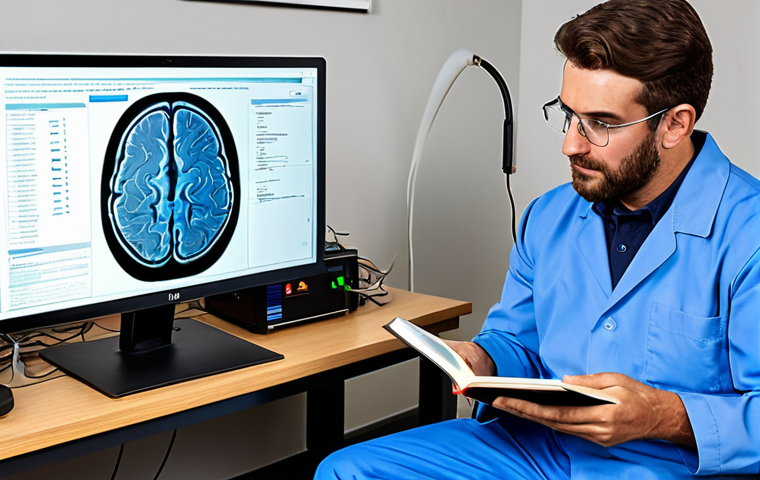 뇌파 모니터링의 사회적 영향 - Neurotechnology Clinical Application**
"A physical therapist assisting a patient using a brain-comp... 뇌파 모니터링의 사회적 영향 - Neurotechnology Clinical Application**
"A physical therapist assisting a patient using a brain-comp...