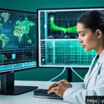뇌파 데이터의 보안 문제 - A futuristic digital illustration showing a Brazilian research lab focused on brain-computer interfa...